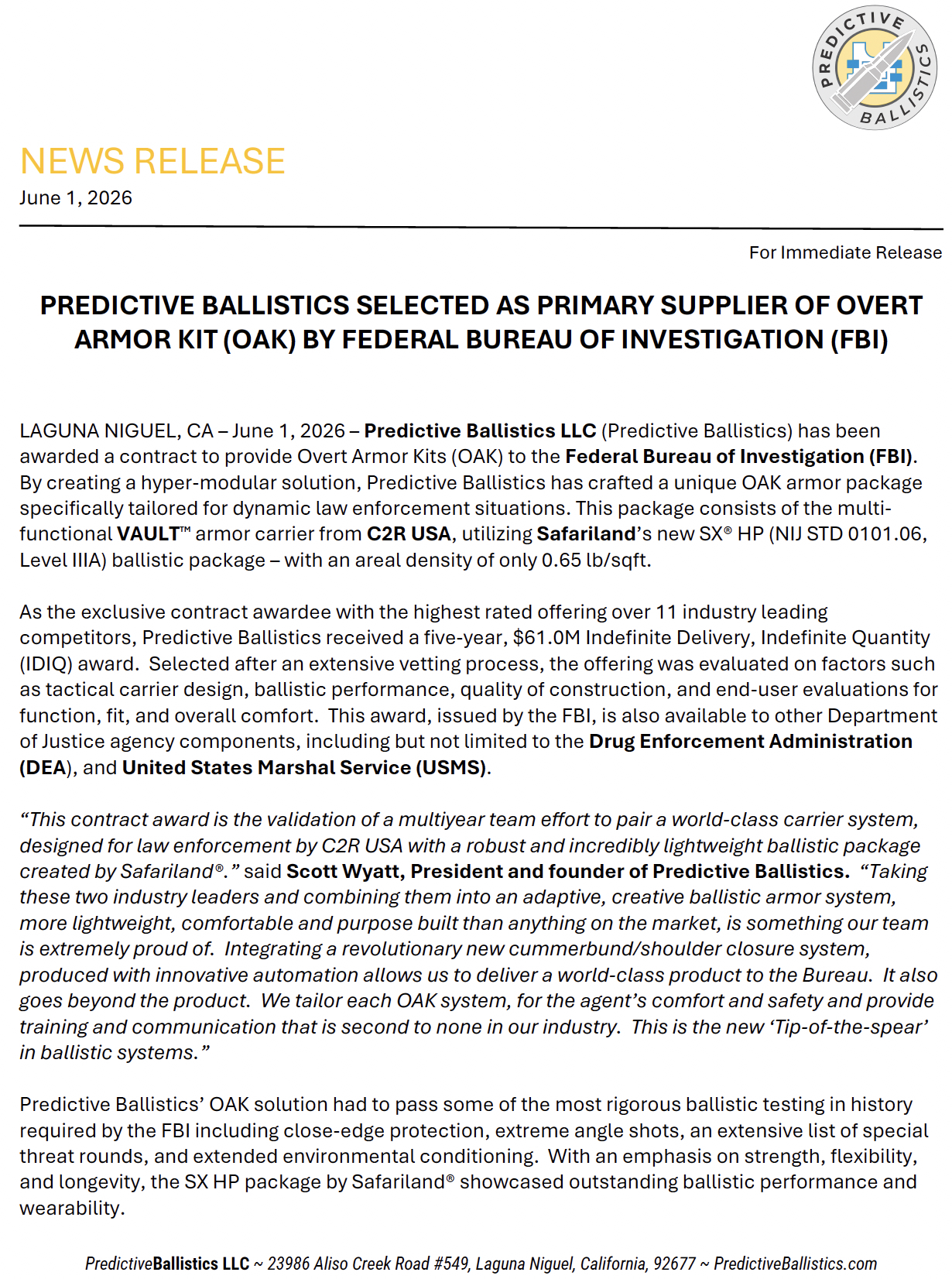 OAK FBI DEA USMS 1 FBI Award PR1